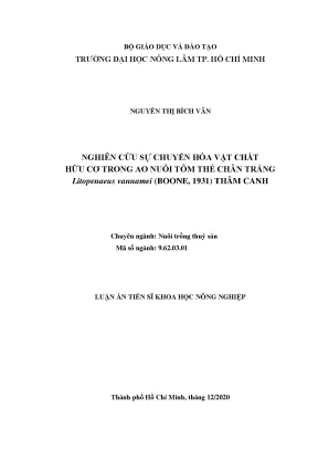 Nghiên cứu chuyển hóa vật chất hữu cơ trong ao nuôi tôm 