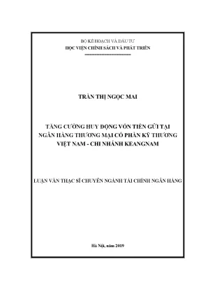 Tăng cường huy động vốn tiền gửi tại ngân hàng TMCP Kỹ