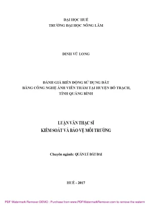 Đánh giá biến động sử dụng đất tại Bố Trạch, Quảng Bình