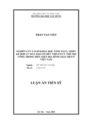 Nghiên cứu thiết kế máy đào siêu nhỏ cho địa hình chật 