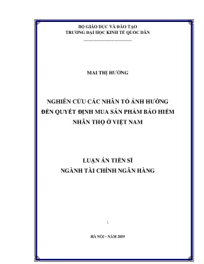 Nhân tố ảnh hưởng đến quyết định mua bảo hiểm nhân thọ