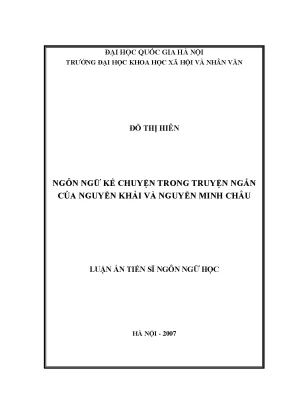 Nghiên cứu ngôn ngữ kể chuyện trong truyện ngắn Nguyễn 