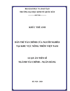 Luận án tiến sĩ về dân trí tài chính của người nghèo