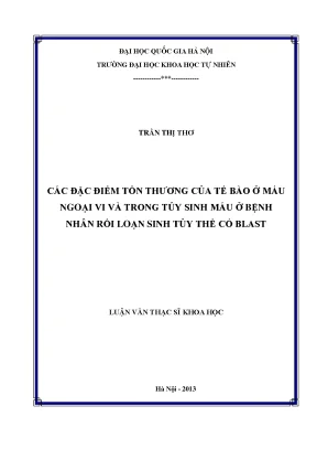 Đặc điểm tổn thương tế bào máu ở bệnh nhân rối loạn sinh 