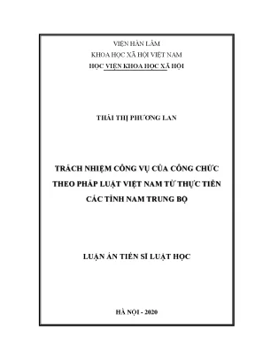 Trách Nhiệm Công Vụ Của Công Chức Tại Nam Trung Bộ Theo 