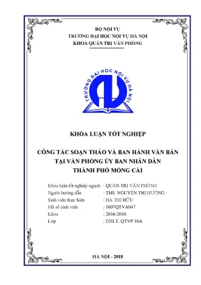 Nghiên cứu công tác soạn thảo và ban hành văn bản tại 
