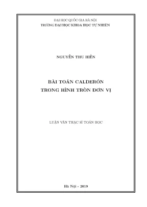 Nghiên cứu bài toán Calderón trong hình tròn đơn vị