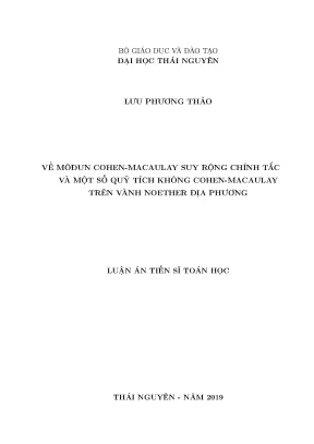 Nghiên cứu môđun Cohen-Macaulay và quỹ tích không 