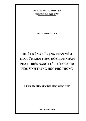 Phát triển năng lực tự học hóa học cho học sinh THPT qua 
