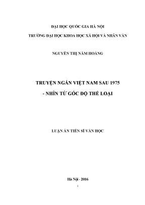 Nghiên cứu truyện ngắn Việt Nam sau 1975: Phân tích thể loại