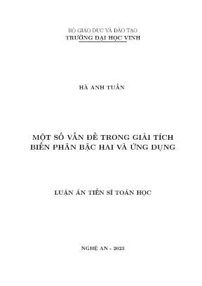 Giải tích biến phân bậc hai: Vấn đề và ứng dụng trong 