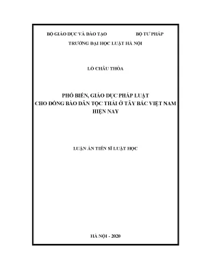 Giáo Dục Pháp Luật Cho Dân Tộc Thái Ở Tây Bắc Việt Nam