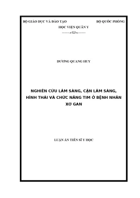 Nghiên cứu chức năng tim ở bệnh nhân xơ gan: Hình thái 