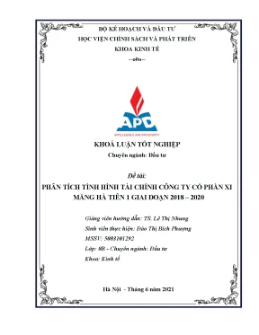 Phân Tích Tình Hình Tài Chính Công Ty Cổ Phần Xi Măng Hà 