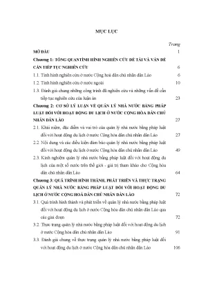 Quản lý nhà nước và pháp luật trong du lịch tại Lào