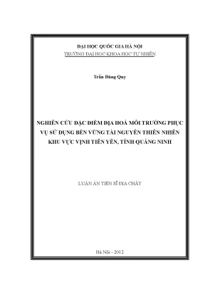 Nghiên cứu địa hóa môi trường cho phát triển bền vững