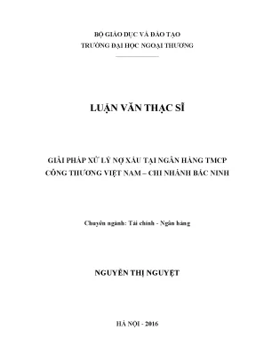 Giải pháp xử lý nợ xấu tại ngân hàng TMCP Công Thương