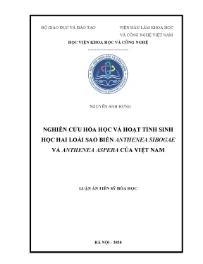 Nghiên cứu hóa học và hoạt tính sinh học của sao biển 