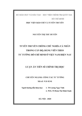 Chống Chủ Nghĩa Cá Nhân Trong Đảng Viên Theo Tư Tưởng Hồ 