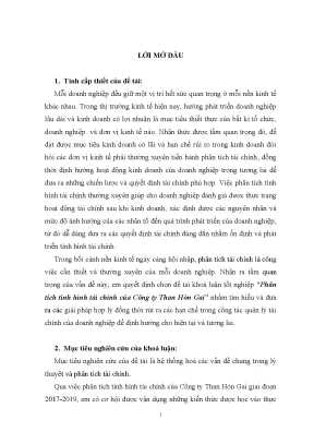Phân Tích Tình Hình Tài Chính Công Ty Than Hòn Gai