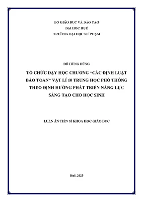 Dạy học các định luật bảo toàn vật lý lớp 10 theo hướng 