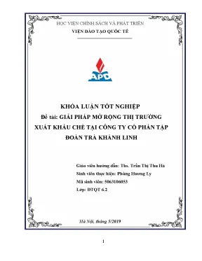 Giải pháp mở rộng thị trường xuất khẩu chè tại Công ty 
