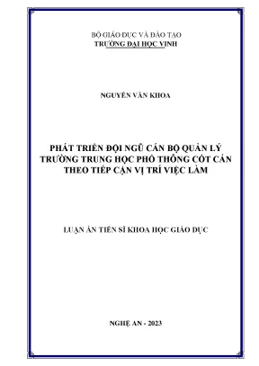 Phát triển đội ngũ cán bộ quản lý trường trung học theo 