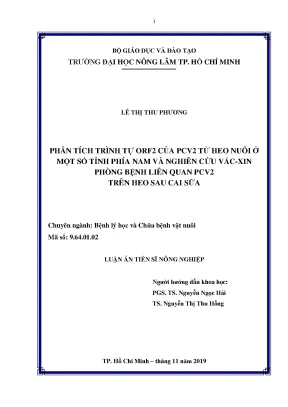 Phân Tích ORF2 PCV2 và Nghiên Cứu Vắc Xin Phòng Bệnh 