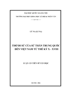 Thơ Đi Sứ Của Sứ Thần Trung Quốc Tại Việt Nam Thế Kỷ 18