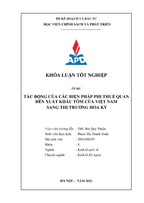 Tác động của biện pháp phi thuế quan Hoa Kỳ đến xuất 