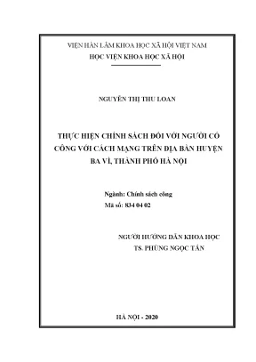 Chính sách hỗ trợ người có công tại huyện Ba Vì, Hà Nội