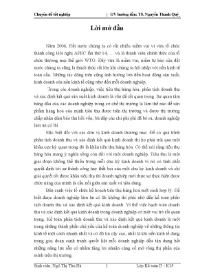Kế toán tiêu thụ và xác định kết quả kinh doanh tại công