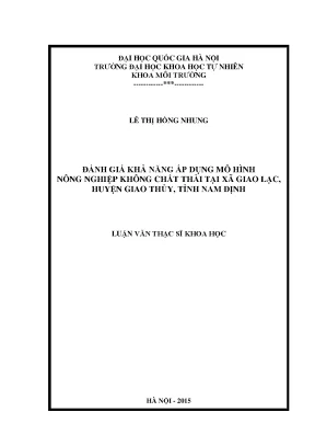Đánh giá mô hình nông nghiệp không chất thải tại xã Giao