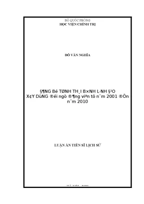Xây Dựng Đội Ngũ Đảng Viên Tỉnh Thái Bình (2001-2010)