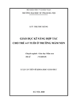 Giáo Dục Kỹ Năng Hợp Tác Cho Trẻ 4-5 Tuổi Tại Trường Mầm Non