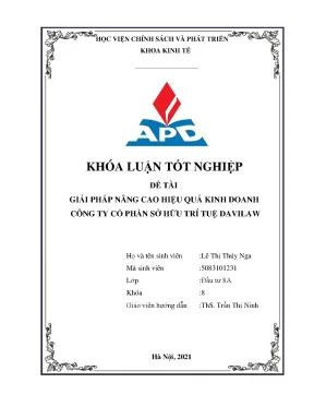 Giải pháp nâng cao hiệu quả kinh doanh cho Davilaw