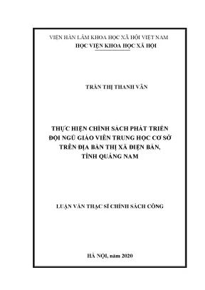 Phát triển đội ngũ giáo viên trung học cơ sở tại thị xã 