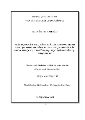 Tác động của đánh giá chương trình đào tạo AUN-QA tại 