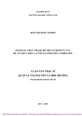 Đánh giá bố trí tái định cư dự án thủy điện A Lưới tại
