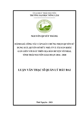 Đánh giá công tác cấp giấy chứng nhận quyền sử dụng đất 