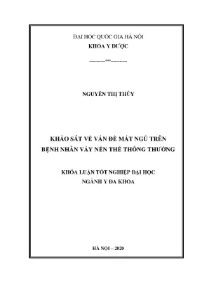 Khảo sát mất ngủ ở bệnh nhân vảy nến thể thông thường