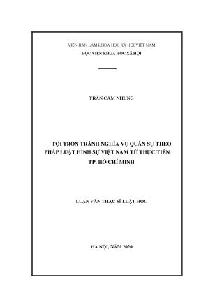 Nghiên cứu tội trốn nghĩa vụ quân sự theo pháp luật hình