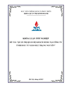 Nghiên cứu quản trị quan hệ khách hàng tại công ty TNHH