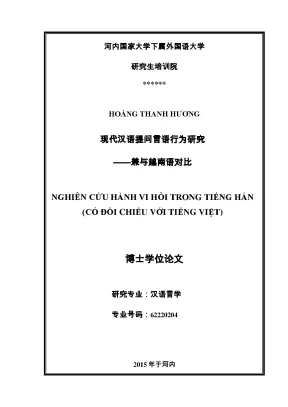 Nghiên cứu hành vi hỏi trong tiếng Hán và tiếng Việt
