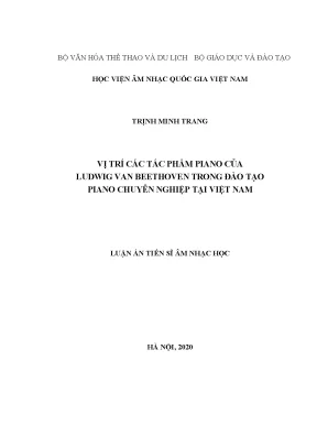Tác phẩm piano của Beethoven trong đào tạo piano chuyên 