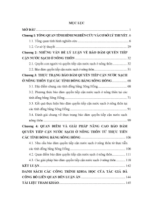 Quyền Tiếp Cận Nước Sạch Ở Nông Thôn Đồng Bằng Sông Hồng