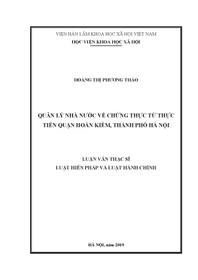 Nghiên cứu quản lý nhà nước về chứng thực tại quận Hoàn