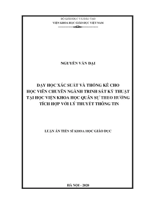 Dạy học xác suất và thống kê cho trinh sát kỹ thuật tại 