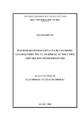 Bảo Đảm Quyền Bào Chữa Của Bị Can Trong Giai Đoạn Điều 