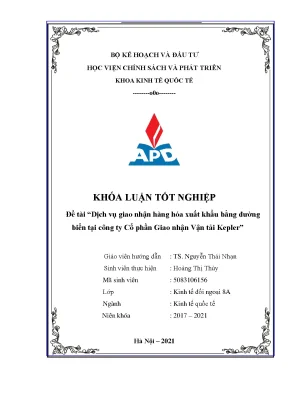 Dịch vụ giao nhận hàng hóa xuất khẩu bằng đường biển tại 